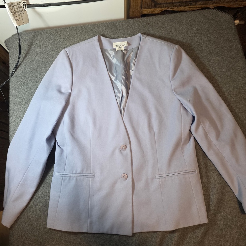 vintage light blue Devon blazer Made In Usa Size 14 W1